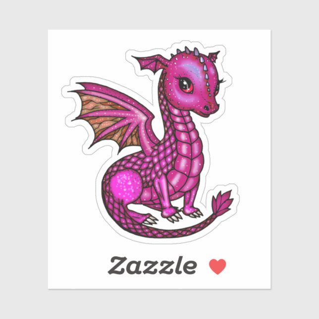 Baby Dragon Illustration Colourful Dragons Sticker (Sheet)