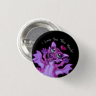Baby Dragon Love 1 Inch Round Button