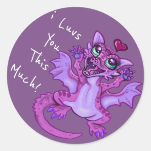 Baby Dragon Love Classic Round Sticker