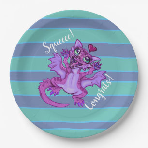 Baby Dragon Love Congrats Paper Plate