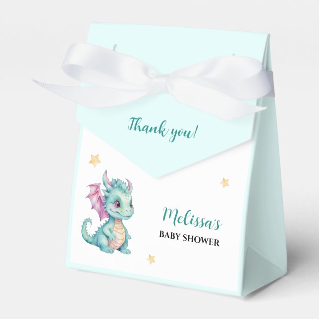 Baby Dragon Thank You Favor Box (Front Side)
