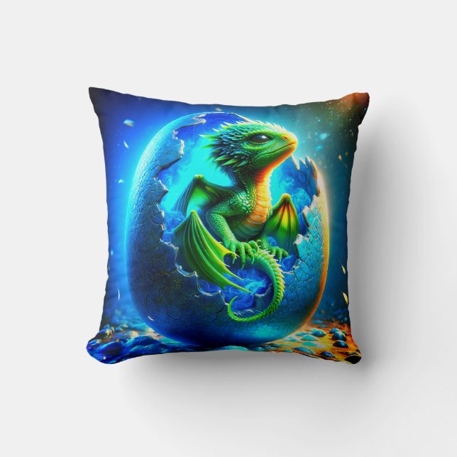 Baby Dragon Throw Pillow (Front)