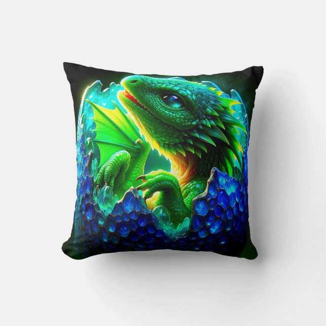 Baby Dragon Throw Pillow (Front)