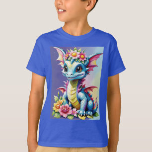 Baby Dragon Wearing A Flower Crown T-Shirt