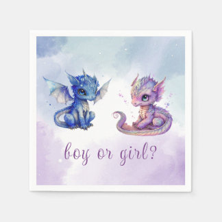 Baby Dragons Gender Reveal Party Napkin