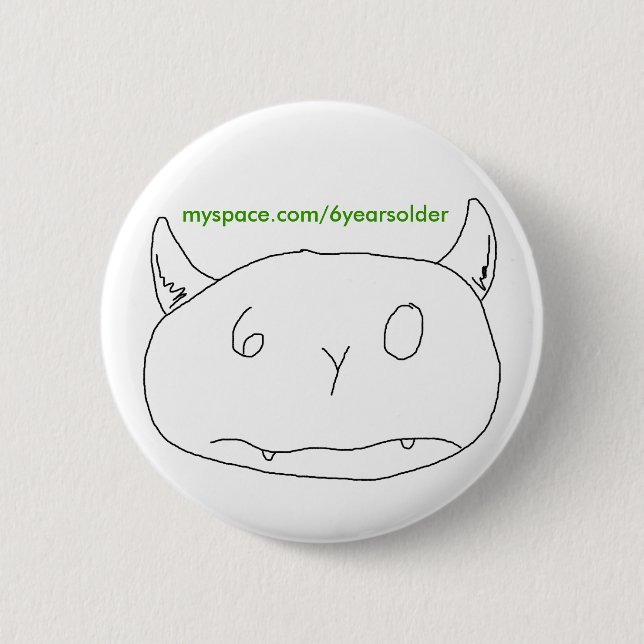 Baby drew a monster 2 inch round button (Front)