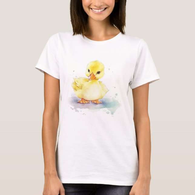 Baby Duck 2 Watercolor Women's T-Shirt (Front)