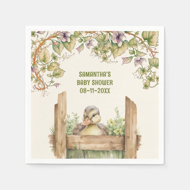 Baby Duck baby shower Napkin (Front)