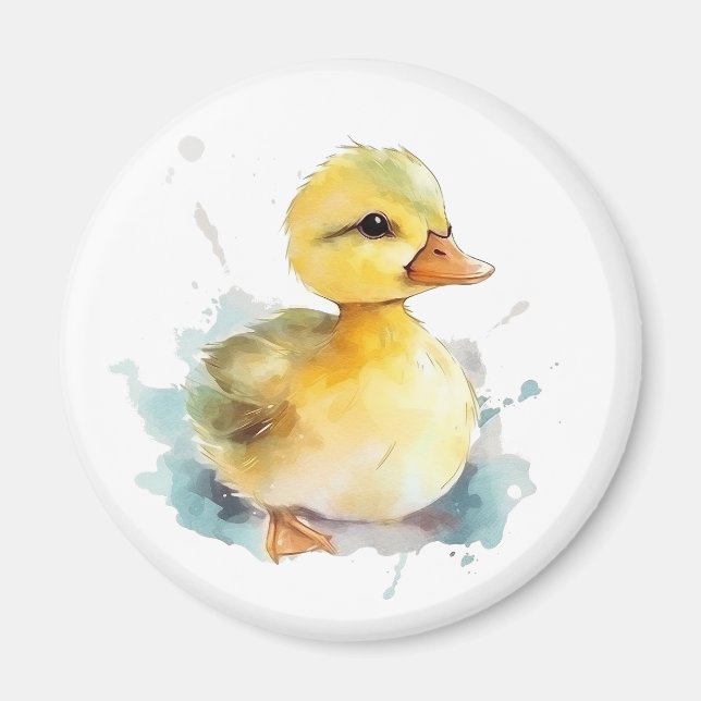 Baby Duck Watercolor Magnet (Front)