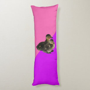 Baby Ducks on Pink Raspberry and Purple Sorbet Body Pillow