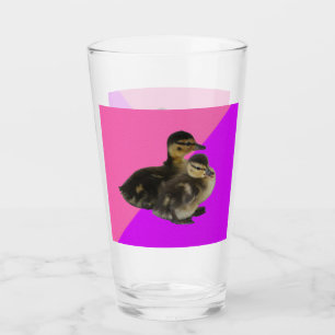 Baby Ducks on Pink Raspberry and Purple Sorbet Glass