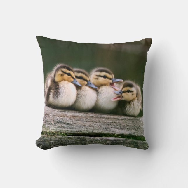 Baby Ducks Throw Pillow (Front)