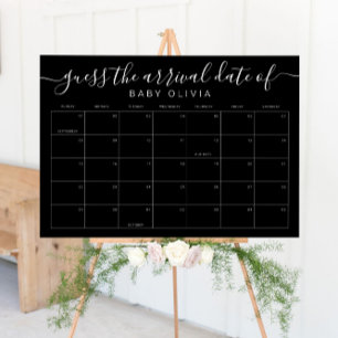 Baby Due Date Calendar Sign Guess the BirthdayGame