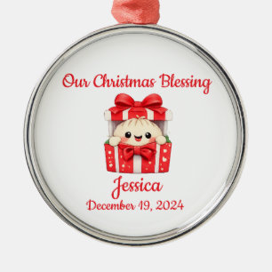 Baby Dumpling Christmas Metal Ornament