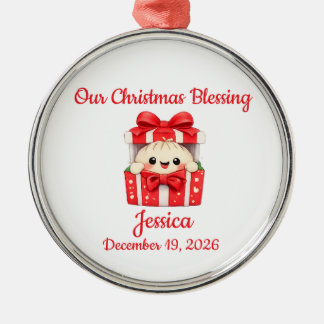 Baby Dumpling Christmas Metal Ornament