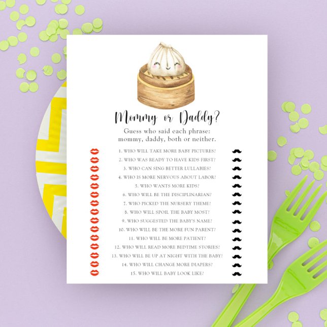 Baby Dumpling Mommy or daddy baby shower game (Creator Uploaded)