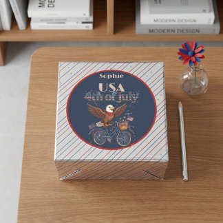 Baby Eagle Cycling 4th of July Patriotic USA Pride Classic Round Sticker