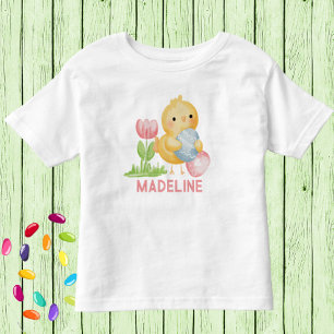 Baby Easter Chick with Eggs Personalized Toddler T-shirt