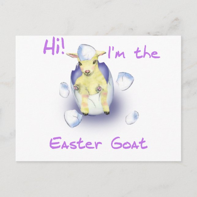 Baby Easter Goat Holiday Postcard (Front)