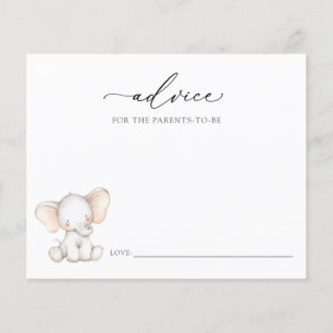 Baby Elephant Advice Card for the Parents-to-Be