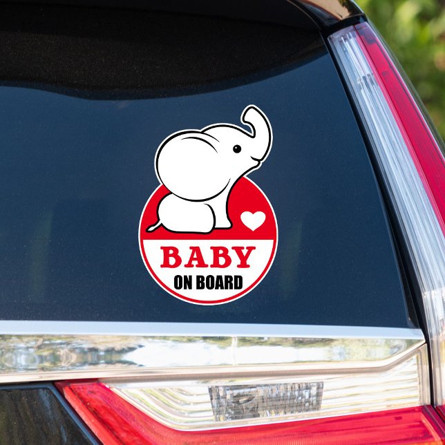 Baby Elephant Baby On Board Car Sticker (Creator Uploaded)