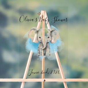 baby elephant baby shower acrylic sign