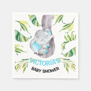 Baby Elephant Baby Shower Birthday Boy Napkin