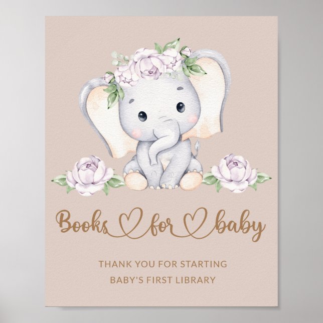 Baby elephant baby shower books for baby  poster (Front)