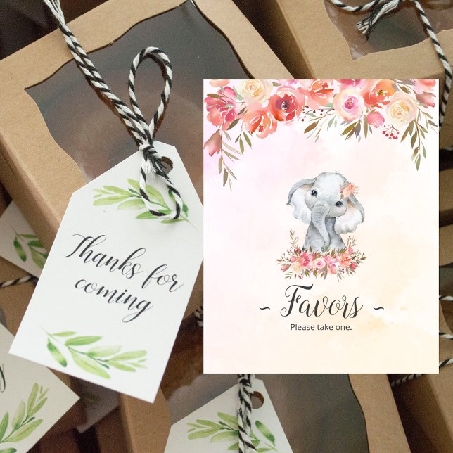Baby Elephant Baby Shower Favors Poster (Creator Uploaded)