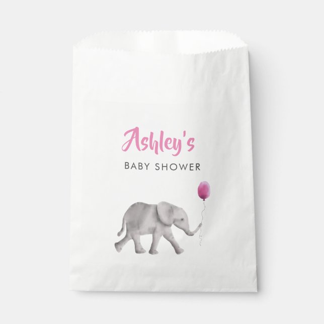 Baby Elephant Baby Shower Favour Bag Treat Sacks (Front)