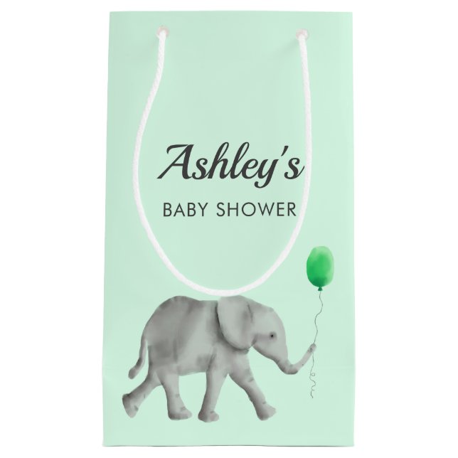 Baby Elephant Baby Shower Gift Bags for Favours (Front)