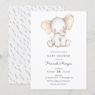 Baby Elephant baby shower invitation
