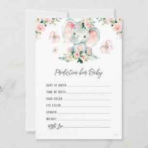 Baby Elephant Baby Shower Predictions for Baby Invitation
