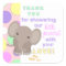 Baby Elephant Baby Shower Sticker Pink