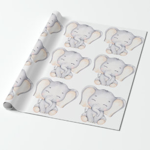 Baby Elephant Baby Shower Wrapping Paper 