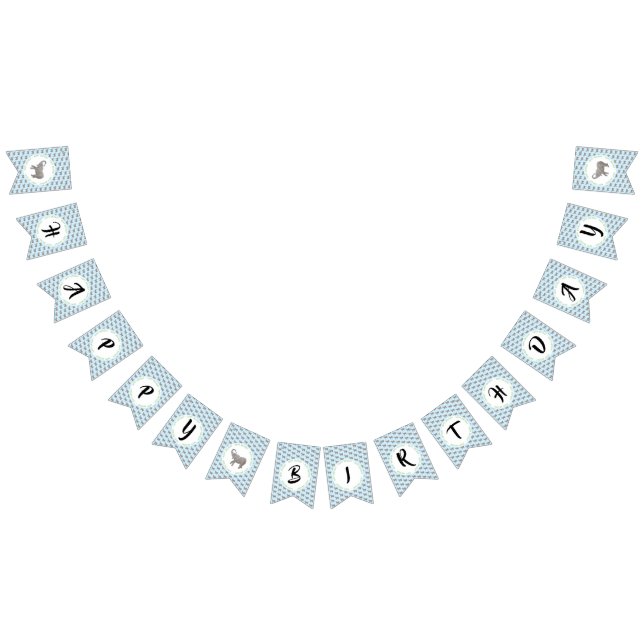 Baby Elephant Birthday Bunting Flags (All)