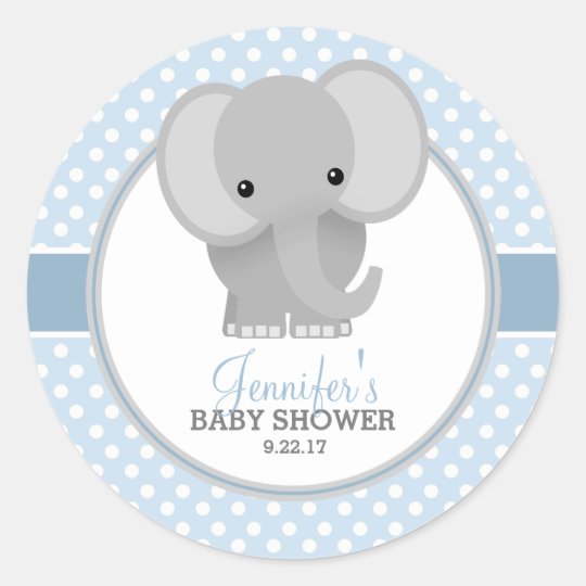 elephant blue baby shower
