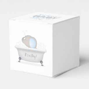 Baby Elephant Bubble Bath Boy Baby Shower Favor Box