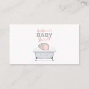 Baby Elephant Bubble Bath Diaper Raffle Enclosure Card