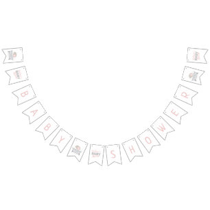Baby Elephant Bubble Bath Girl Baby Shower Bunting Flags