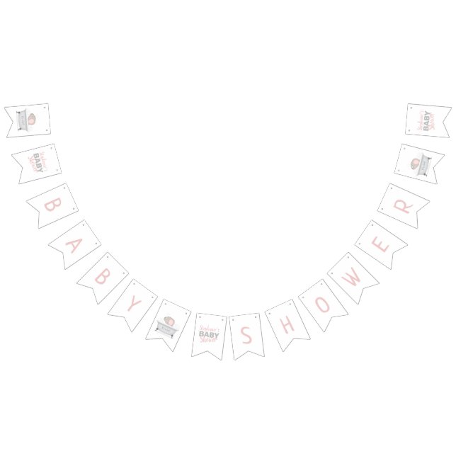 Baby Elephant Bubble Bath Girl Baby Shower Bunting Flags (All)