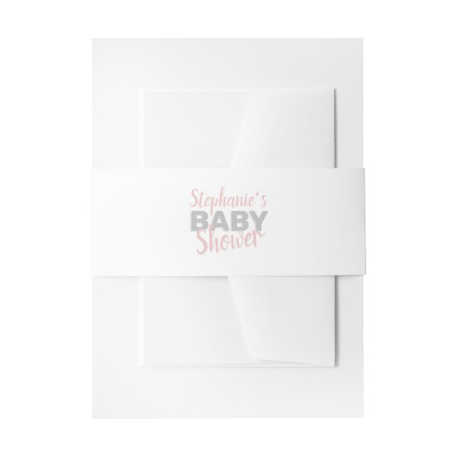 Baby Elephant Bubble Bath Girl Baby Shower Invitation Belly Band (Front Example)