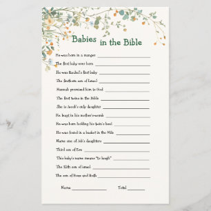 Baby Elephant & Butterflies Babies in Bible Game