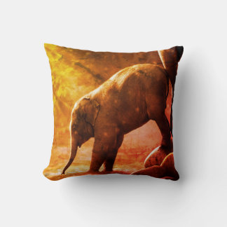 Baby Elephant by Water Pillow