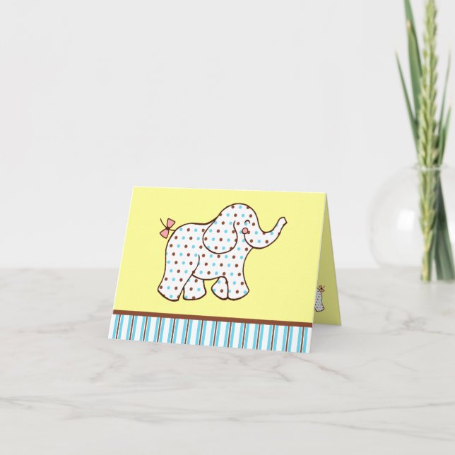 Baby Elephant Carte de remerciements (Devant)