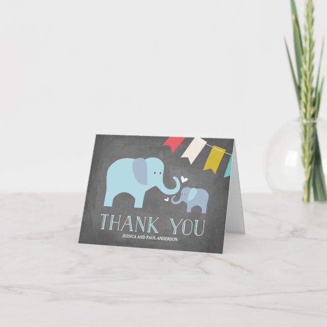 Baby éléphant | Carte de remerciements (Devant)