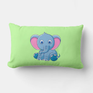 Baby Elephant Cartoon Clipart-64832 Lumbar Pillow