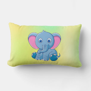 Baby Elephant Cartoon Clipart-64832 Lumbar Pillow
