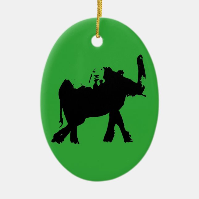 Baby Elephant Ceramic Ornament (Front)