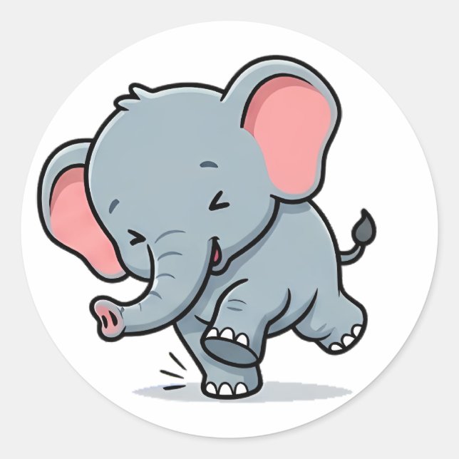Baby Elephant Classic Round Sticker (Front)